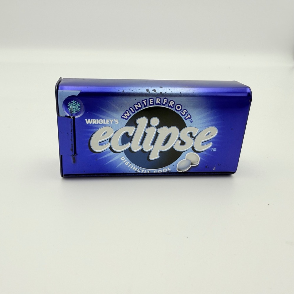 Wrigley's Eclipse Winterfrost Mints Tin Collectible VTG Blue‎ 1990's collectable